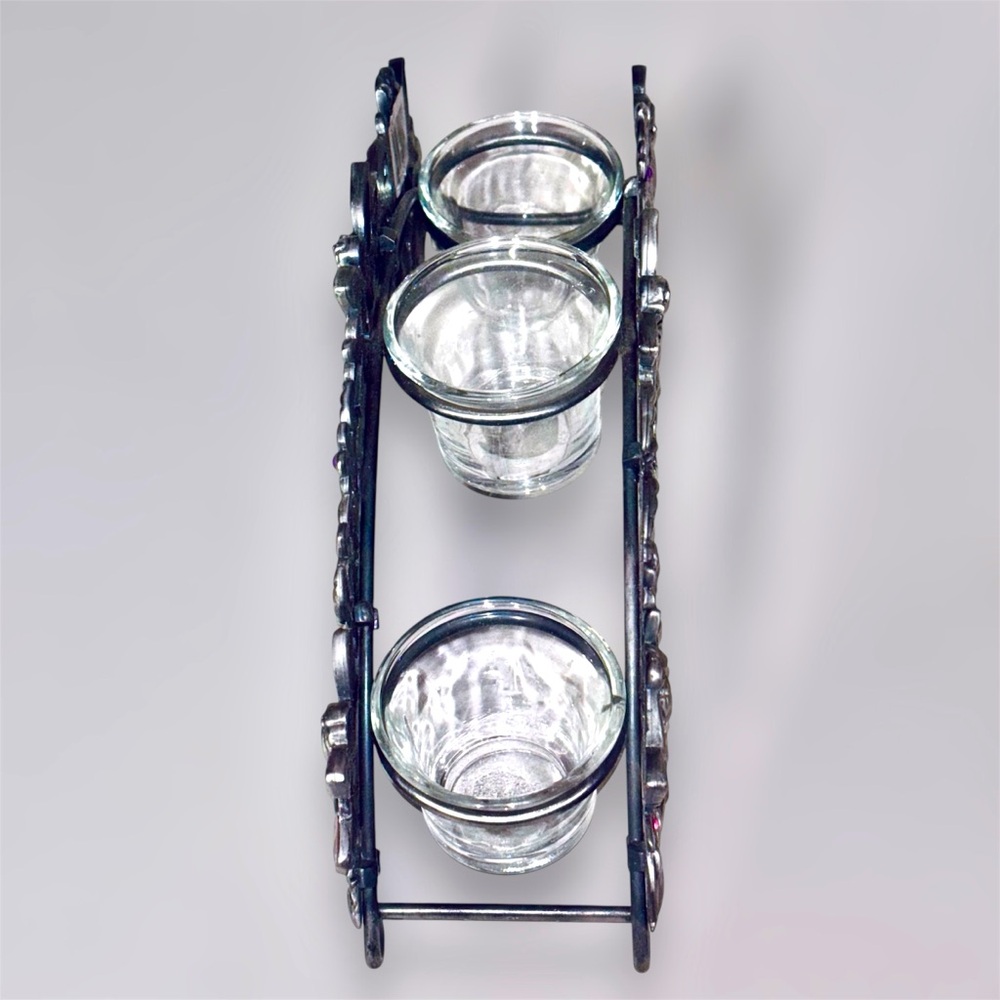 Reserved for Crystal Vintage 90’s Bejeweled, Pewter, Fairy Candle Holder. - Picture 3 of 10